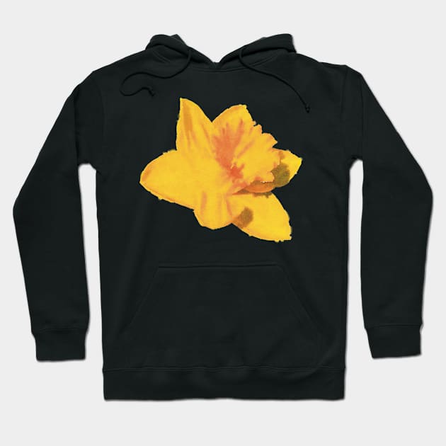 Yellow Daffodil Flower Tilted Hoodie by Griffelkinn